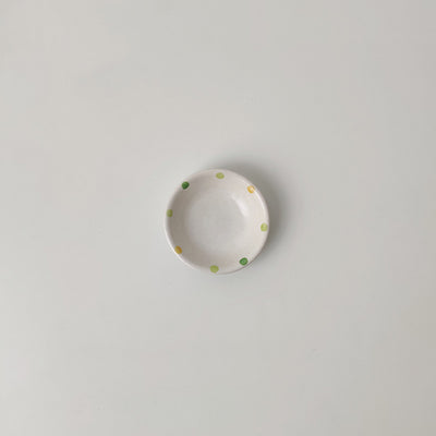 Japanese Dot Ceramic Plate Set Small Breakfast & Dessert Plates Irregular Oval & Round Porcelain Dishware