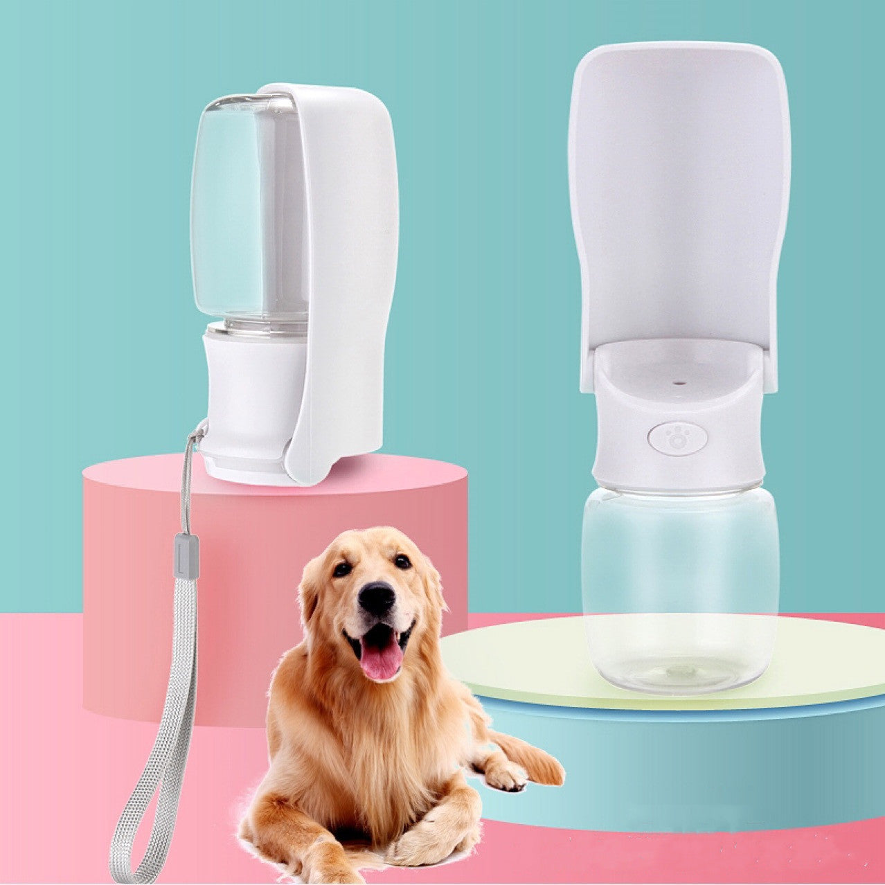 Portable Foldable Dog Water Bottle Leakproof Pet Water Dispenser for Travel, Walking & Outdoor Use (350ml / 550ml)