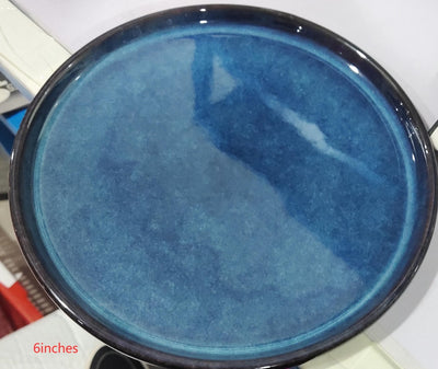 Western Ceramic Steak Plate with Gold Rim Elegant Dinner Serving Dish for Steak, Pasta & Main Course