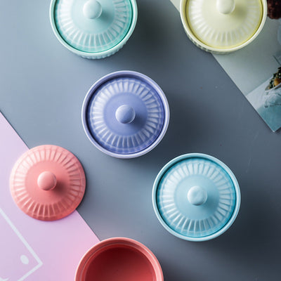 Nordic Style Ceramic Baking Bowl with Lid Mini Porcelain Oven Dish for Desserts, Sauces & Sides