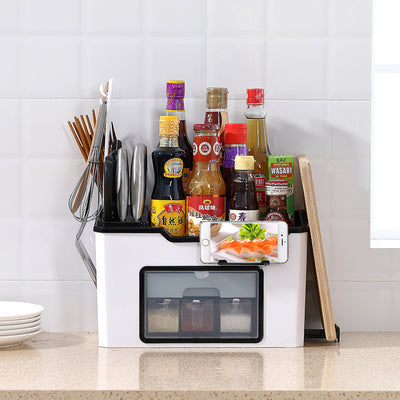 Multi-Layer Seasoning Storage Box Kitchen Spice Organizer Rack (Large & Small Sizes)