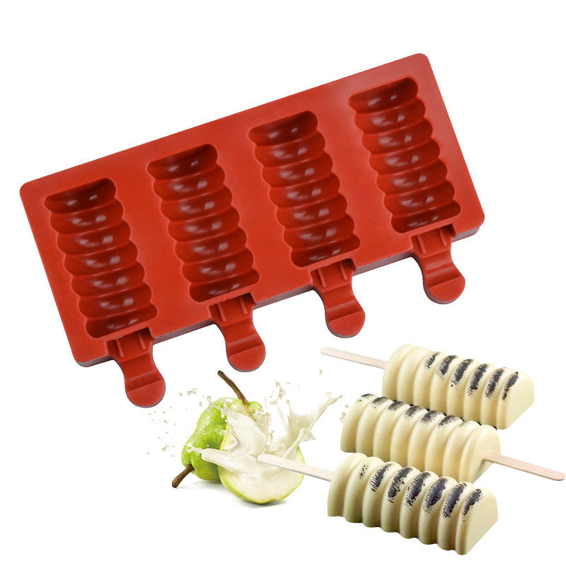 Silicone Popsicle Ice Cream Mold Reusable Non-Stick DIY Ice Cream & Chocolate Maker