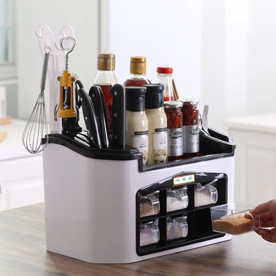 Multi-Layer Seasoning Storage Box Kitchen Spice Organizer Rack (Large & Small Sizes)