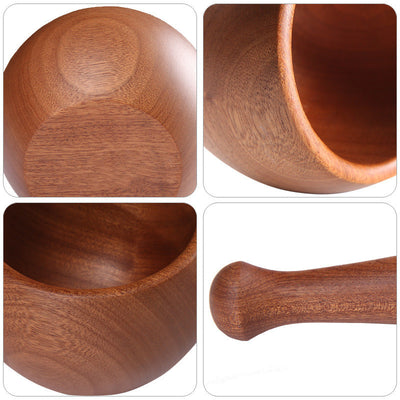 Wooden Garlic Masher & Crusher Traditional Kitchen Tool for Easy Garlic & Spice Grinding