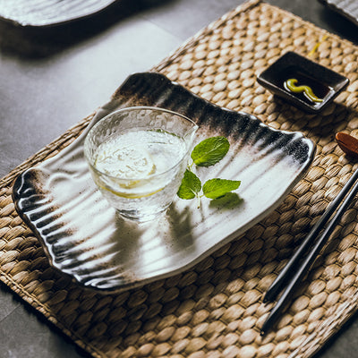 Creative Irregular Sushi Plate Minimalist Porcelain Serving Dish for Sushi, Snacks & Appetizers