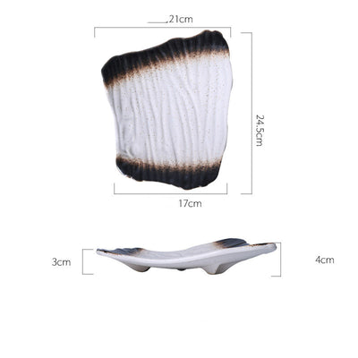Creative Irregular Sushi Plate Minimalist Porcelain Serving Dish for Sushi, Snacks & Appetizers