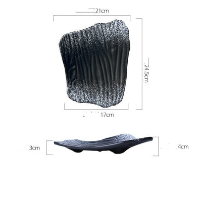 Creative Irregular Sushi Plate Minimalist Porcelain Serving Dish for Sushi, Snacks & Appetizers