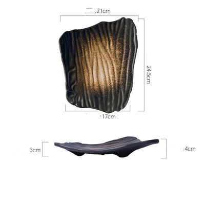 Creative Irregular Sushi Plate Minimalist Porcelain Serving Dish for Sushi, Snacks & Appetizers
