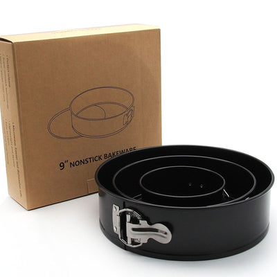 3PCS Non-Stick Springform Cake Pan Set Round Carbon Steel Baking Molds for Tiered Cakes