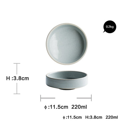 Nordic Porcelain Dinnerware Set Flat Plates, Bowls & Sauce Dish Collection Minimalist Tableware Set