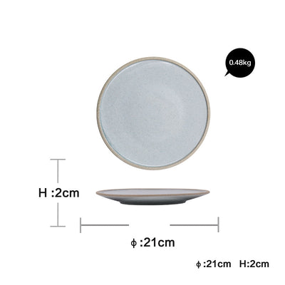 Nordic Porcelain Dinnerware Set Flat Plates, Bowls & Sauce Dish Collection Minimalist Tableware Set