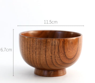 Natural Wooden Round Bowl Set Eco-Friendly Serving Bowl for Coffee, Tea, Snacks & Hotel Use (Multiple Sizes)