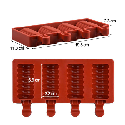Silicone Popsicle Ice Cream Mold Reusable Non-Stick DIY Ice Cream & Chocolate Maker