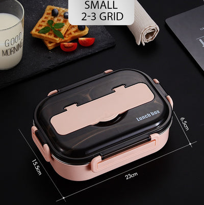 Insulated Stainless Steel Lunch Box with Compartments Leakproof Japanese Style Bento Box for School, Office & Travel