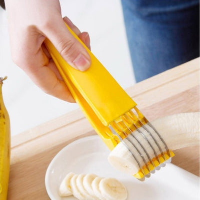 Banana & Sausage Slicer Cutter Stainless Steel Multi-Blade Kitchen Tool for Quick & Even Slicing