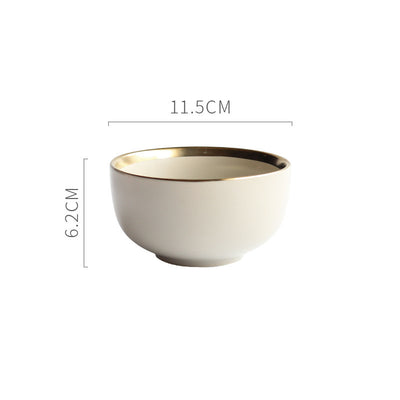 Nordic Style Porcelain Bowl Celadon Solid Color Tea & Serving Bowl Minimalist Kitchenware