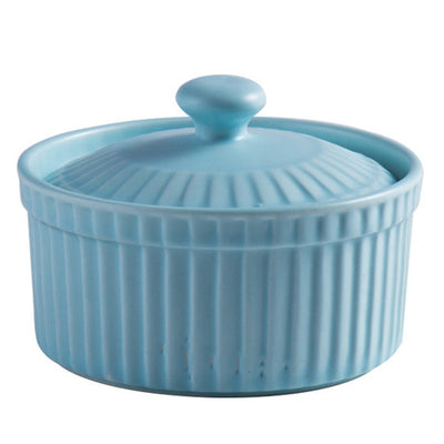 Nordic Style Ceramic Baking Bowl with Lid Mini Porcelain Oven Dish for Desserts, Sauces & Sides