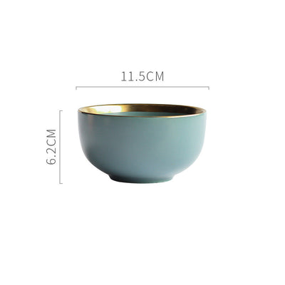 Nordic Style Porcelain Bowl Celadon Solid Color Tea & Serving Bowl Minimalist Kitchenware