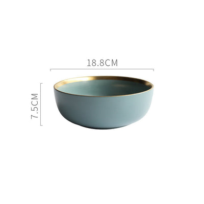 Nordic Style Porcelain Bowl Celadon Solid Color Tea & Serving Bowl Minimalist Kitchenware
