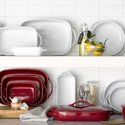 Creative Ceramic Oval Baking Dish with Handles Multi-Purpose Soup Pan, Rice Plate & Cheesecake Tray