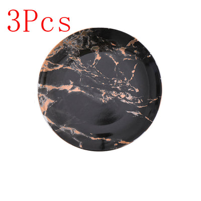 Western Ceramic Steak Plate with Gold Rim Elegant Dinner Serving Dish for Steak, Pasta & Main Course