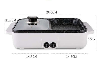 Multi-Function Electric Cooking Pot 1200W Non-Stick Frying Pan for Dorm, Shabu, Ramen & Quick Meals