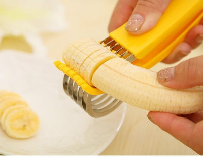 Banana & Sausage Slicer Cutter Stainless Steel Multi-Blade Kitchen Tool for Quick & Even Slicing