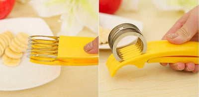 Banana & Sausage Slicer Cutter Stainless Steel Multi-Blade Kitchen Tool for Quick & Even Slicing