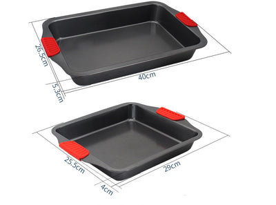 Luxury Non-Stick Baking Tray with Handles Carbon Steel Oven Pan (Square & Rectangular Options)