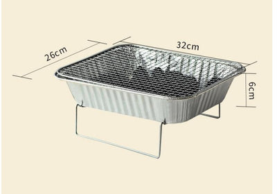 Portable Charcoal BBQ Grill Set Compact Outdoor Barbecue Stove with Charcoal & Skewers for 3–5 People