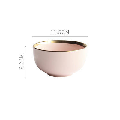 Nordic Style Porcelain Bowl Celadon Solid Color Tea & Serving Bowl Minimalist Kitchenware