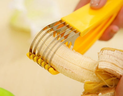 Banana & Sausage Slicer Cutter Stainless Steel Multi-Blade Kitchen Tool for Quick & Even Slicing