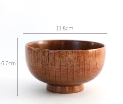 Natural Wooden Round Bowl Set Eco-Friendly Serving Bowl for Coffee, Tea, Snacks & Hotel Use (Multiple Sizes)