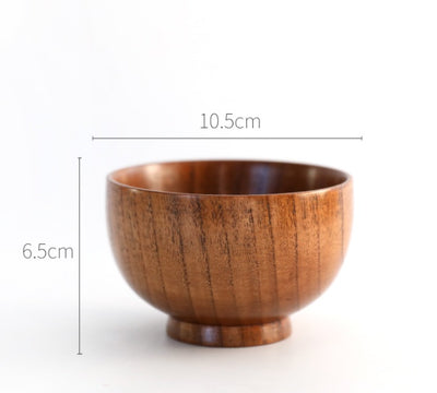 Natural Wooden Round Bowl Set Eco-Friendly Serving Bowl for Coffee, Tea, Snacks & Hotel Use (Multiple Sizes)