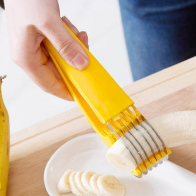Banana & Sausage Slicer Cutter Stainless Steel Multi-Blade Kitchen Tool for Quick & Even Slicing